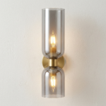 Proudome Smokey Glass Wall Light | Modern Gold Decorative Wall Sconce (Bulb Not Included) - Image 4