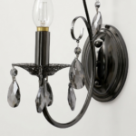 Proudome Luxury Crystal Drop Wall Sconce | Elegant Black Decorative Wall Lamp (Bulb Not Included) - Image 5