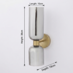 Proudome Smokey Glass Wall Light | Modern Gold Decorative Wall Sconce (Bulb Not Included) - Image 6