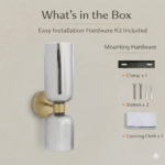 Proudome Smokey Glass Wall Light | Modern Gold Decorative Wall Sconce (Bulb Not Included) - Image 7