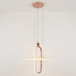 Proudome Rose Gold 3 Color Mode LED Acrylic Pendant Light | Modern Decorative Ceiling Lamp