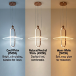 Proudome Rose Gold 3 Color Mode LED Acrylic Pendant Light | Modern Decorative Ceiling Lamp - Image 4