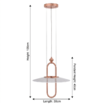 Proudome Rose Gold 3 Color Mode LED Acrylic Pendant Light | Modern Decorative Ceiling Lamp - Image 6