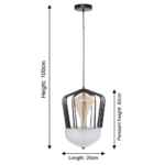 Proudome Designer LED Ceiling Light with White Frosted Glass & Amber Glass | Modern Decorative Hanging Lamp - Image 5