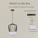 Proudome Designer LED Ceiling Light with White Frosted Glass & Amber Glass | Modern Decorative Hanging Lamp - Image 6