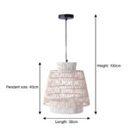Proudome Japandi Pendant Light | Japanese Scandinavian Woven Thread Ceiling Lamp (Bulb Not Included) - Image 5