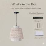 Proudome Japandi Pendant Light | Japanese Scandinavian Woven Thread Ceiling Lamp (Bulb Not Included) - Image 6