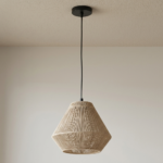 Proudome Japandi Pendant Light | Nordic Woven Thread Hanging Ceiling Lamp | Japanese Scandinavian Decorative Lighting (Bulb Not Included) - Image 2