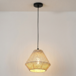 Proudome Japandi Pendant Light | Nordic Woven Thread Hanging Ceiling Lamp | Japanese Scandinavian Decorative Lighting (Bulb Not Included)
