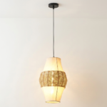 Proudome Boho Japandi Fabric & Thread Pendant Light | Nordic Hanging Ceiling Lamp (Bulb Not Included)