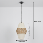 Proudome Boho Japandi Fabric & Thread Pendant Light | Nordic Hanging Ceiling Lamp (Bulb Not Included) - Image 5