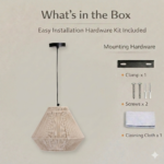 Proudome Japandi Pendant Light | Nordic Woven Thread Hanging Ceiling Lamp | Japanese Scandinavian Decorative Lighting (Bulb Not Included) - Image 6