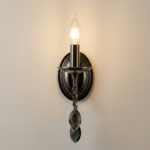 Proudome Modern Hanging Crystal Wall Light with Elegant Black Finish (Bulb Not Included) - Image 4