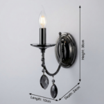 Proudome Modern Hanging Crystal Wall Light with Elegant Black Finish (Bulb Not Included) - Image 6