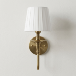 Proudome Fabric Shade Wall Light – Elegant Brass Finish Decorative Wall Sconce (Bulb Not Included) - Image 2