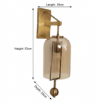 Proudome Amber Glass Wall Light – Elegant Gold Finish Decorative Wall Sconce (Bulb Not Included) - Image 6
