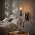 Proudome Modern Hanging Crystal Wall Light with Elegant Black Finish (Bulb Not Included) - Image 3