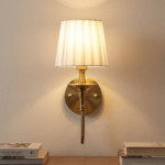 Proudome Fabric Shade Wall Light – Elegant Brass Finish Decorative Wall Sconce (Bulb Not Included) - Image 4