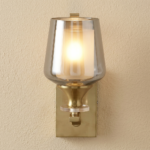 Proudome Smokey Glass Wall Light – Modern Brass Finish Decorative Wall Sconce (Bulb Not Included) - Image 4