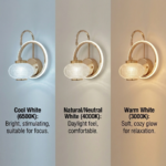 Proudome 3 Color Mode LED Wall Light – Modern Halo Ring Decorative Wall Sconce - Image 4