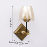 Proudome Amber Glass Wall Light – Modern Double Glass Decorative Wall Sconce (Bulb Not Included) - Image 6