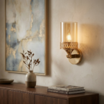 Proudome Amber Glass Wall Light – Luxury Gold Decorative Wall Lamp for Modern Interiors (Bulb Not Included) - Image 3