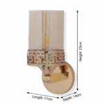 Proudome Amber Glass Wall Light – Luxury Gold Finish Decorative Wall Lamp (Bulb Not Included) - Image 6