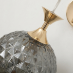 Proudome Smokey Glass Globe Wall Light | Luxury Gold Decorative Wall Lamp for Modern Interiors (Bulb Not Included) - Image 5