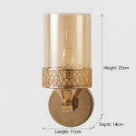 Proudome Amber Glass Wall Light – Luxury Gold Decorative Wall Lamp for Modern Interiors (Bulb Not Included) - Image 6