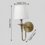 Proudome Fabric Shade Wall Light – Elegant Brass Finish Decorative Wall Sconce (Bulb Not Included) - Image 6