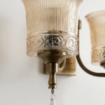 Proudome Double Glass Wall Light – Vintage Style Brass Finish Decorative Wall Sconce with Crystal Accent(Bulb Not Included) - Image 5