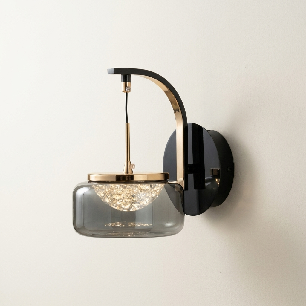 download (77) Proudome Smokey Glass 3 in 1 Color Mode LED Wall Light for Luxury Modern Homes - Image 1