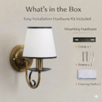 Proudome Frosted Glass Wall Light – Luxury Antique Brass Finish Decorative Wall Sconce (Bulb Not Included) - Image 7