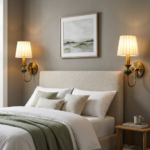 Proudome Fabric Shade Wall Light – Elegant Brass Finish Decorative Wall Sconce (Bulb Not Included) - Image 3