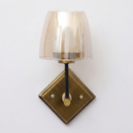 Proudome Amber Glass Wall Light – Modern Double Glass Decorative Wall Sconce (Bulb Not Included) - Image 2
