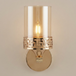 Proudome Amber Glass Wall Light – Luxury Gold Finish Decorative Wall Lamp (Bulb Not Included) - Image 4