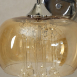 Proudome Amber Glass Wall Light with Hanging Crystals – Luxury Decorative Wall Lamp (Bulb Not Included) - Image 5
