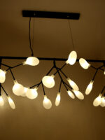 White Frosted Glass Branch Shaped Chandelier - Image 4