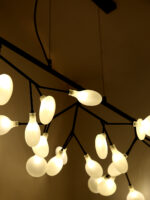 White Frosted Glass Branch Shaped Chandelier - Image 6