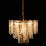 Frosted Leaf Drop Chandelier