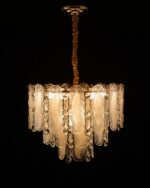 Frosted Leaf Drop Chandelier