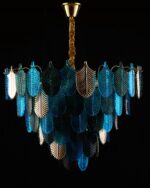 Sapphire Feather Glass Chandelier - Image 2