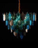 Sapphire Feather Glass Chandelier - Image 3
