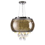 Smokey Glass Chandelier With Crystals - Image 2