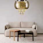 Smokey Glass Chandelier With Crystals