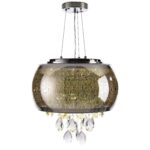 Smokey Glass Chandelier With Crystals - Image 3