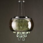 Smokey Glass Chandelier With Crystals - Image 5