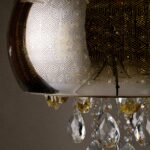 Smokey Glass Chandelier With Crystals - Image 7
