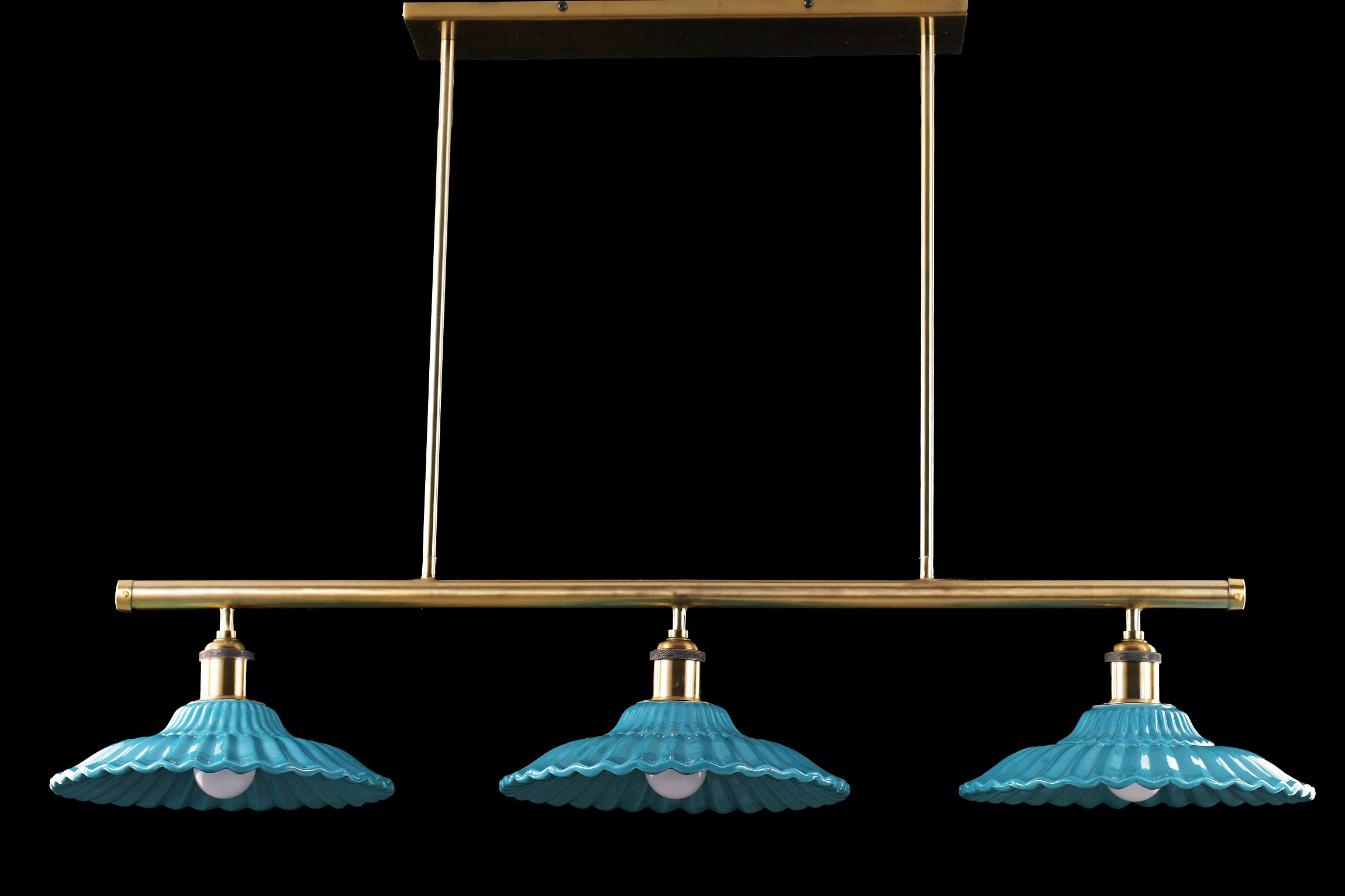 PHCH-13-0068-1 Ceramic Teal Color Dining Chandelier - Image 1