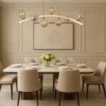 Amber Glass Fairy LED Dining Chandelier